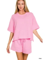 Camiseta Acanalada y Shorts, Conjunto de 2 piezas - Imagen 4