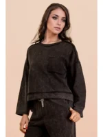 Conjunto de Top de Punto Casual Lavado Mineral y Pantalones - Imagen 5