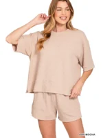 Camiseta Acanalada y Shorts, Conjunto de 2 piezas - Imagen 7