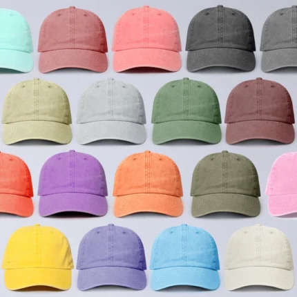 Gorra de papá de béisbol de algodón teñido con pigmento