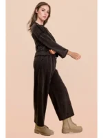 Conjunto de Top de Punto Casual Lavado Mineral y Pantalones - Imagen 2