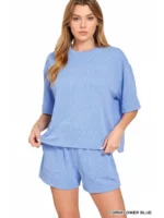 Camiseta Acanalada y Shorts, Conjunto de 2 piezas - Imagen 5