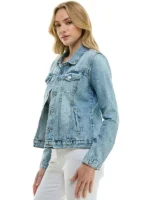 Chaqueta vaquera de algodón casual para mujer - Imagen 4