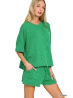 Camiseta Acanalada y Shorts, Conjunto de 2 piezas - Imagen 6