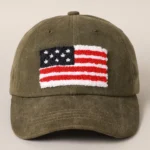 Gorra de béisbol con parche chenille de la bandera estadounidense - Imagen 2