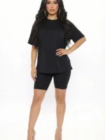 Conjunto de camiseta holgada y shorts ciclistas - Imagen 6
