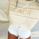 Suéter Ligero de Primavera de Punto Hueco con Mangas Dolman BEACH