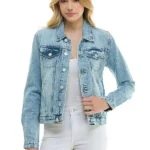 Chaqueta vaquera de algodón casual para mujer