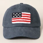Gorra de béisbol con parche chenille de la bandera estadounidense - Imagen 3