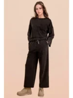 Conjunto de Top de Punto Casual Lavado Mineral y Pantalones - Imagen 4